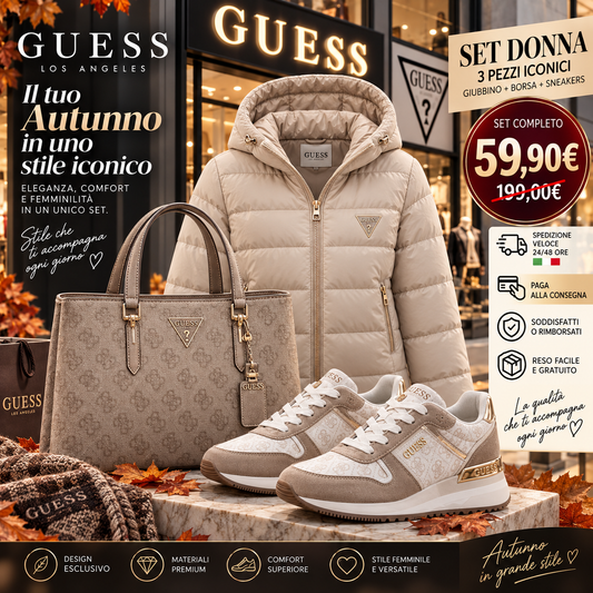 Set Guess Sneakers + Giubbino + Borsa